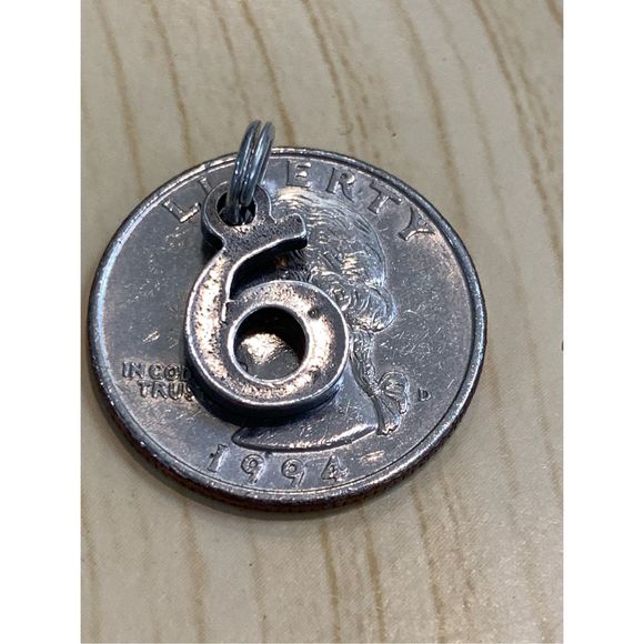 Number 6 Six Sterling Silver Jewelry Charm #age #number #teacher - Picture 3 of 3